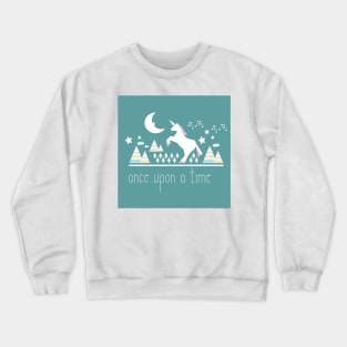 Unicorn jumping under the moon Crewneck Sweatshirt